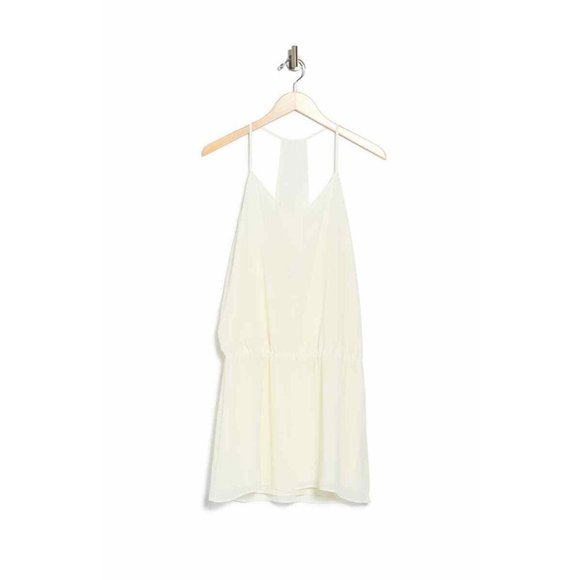 NWT Womens Size Medium Haute Hippie Swan White Mirage Micro Mini V-Neck Dress - Picture 3 of 3